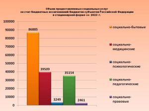 4. Объём предоставляемых социальных услуг в стационарной форме за 2023 год